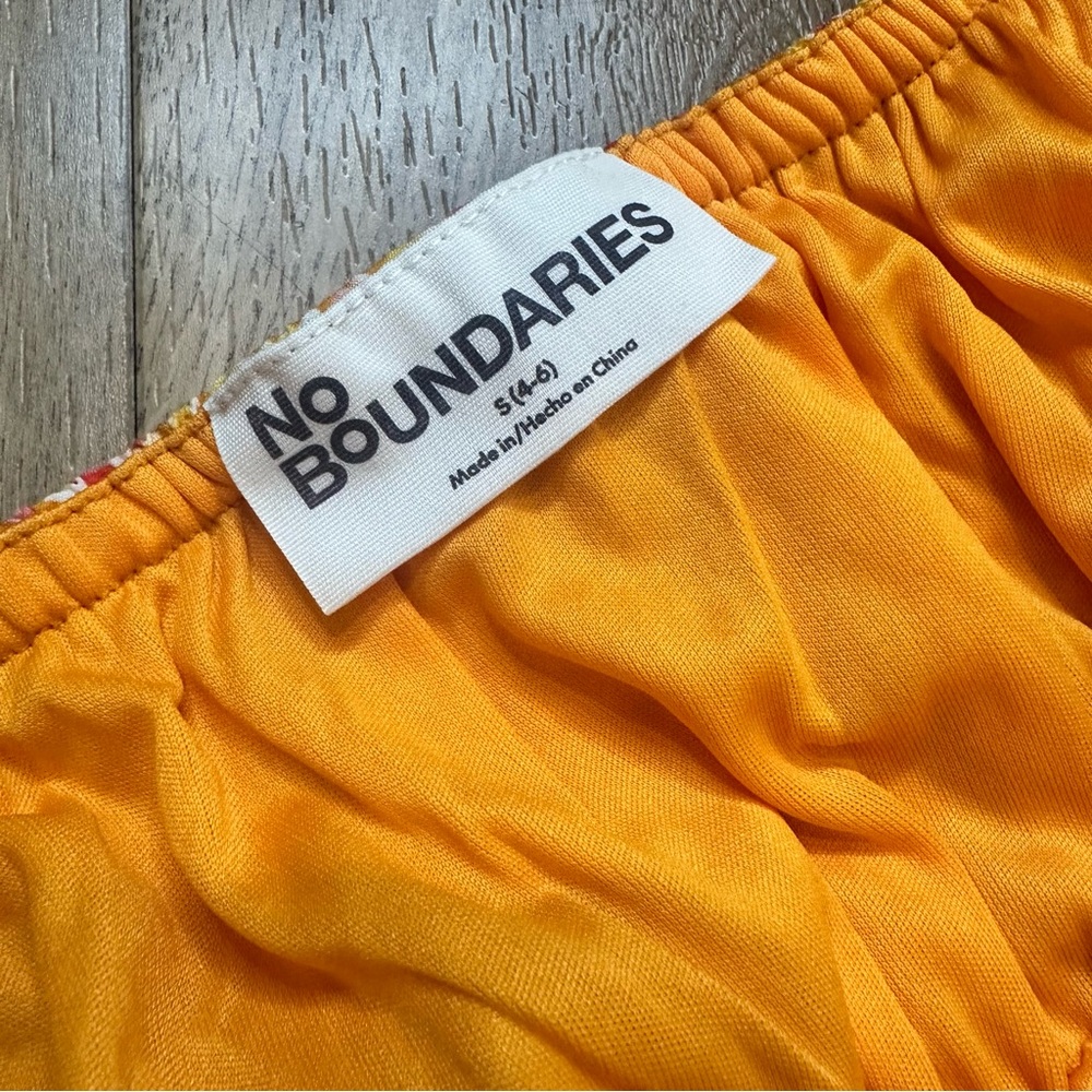 NWOT No Boundaries Orange & Yellow Mini Floral Dress Size Small - Picture 10 of 11